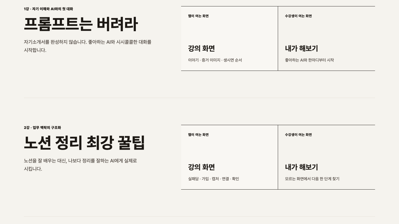 HAM MEDIA 아카데미 강의와 수강생 실습 화면